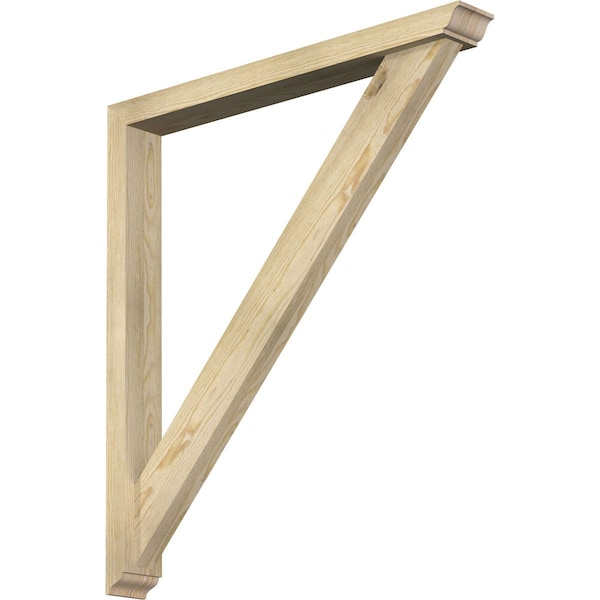 Ekena Millwork Traditional Traditional Rough Sawn Bracket w/ Offset Brace, Douglas Fir, 4"W x 34"D x 38"H BKT0402X34X38TRA01RDF - main